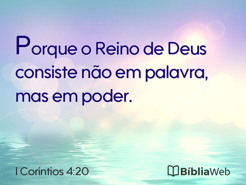 I Coríntios 4:20 em imagem para compartilhar