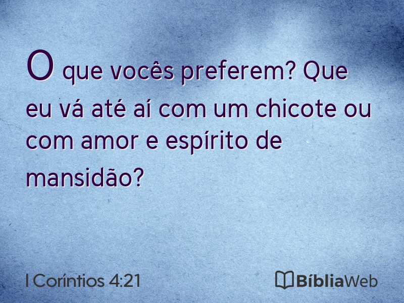 I Coríntios 4:21 em imagem para compartilhar
