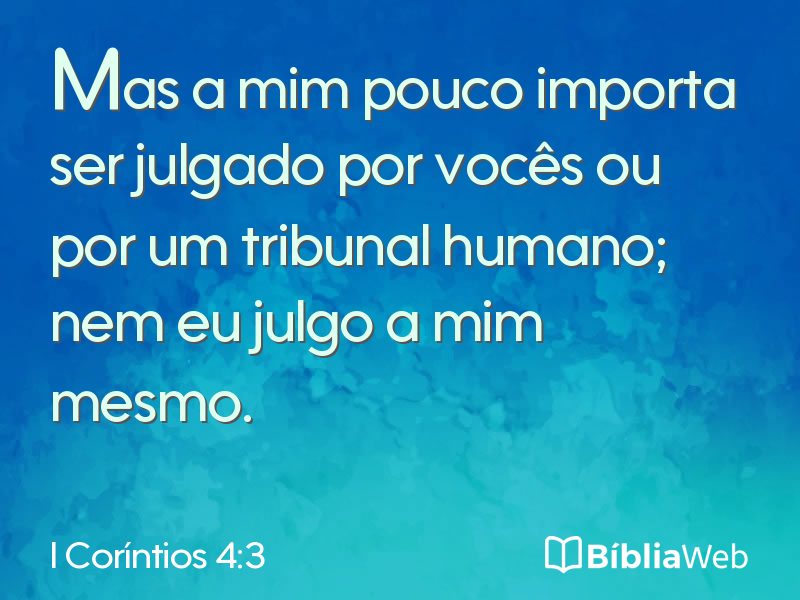 I Coríntios 4:3 em imagem para compartilhar