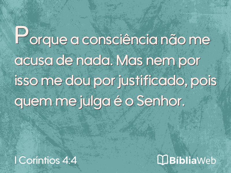 I Coríntios 4:4 em imagem para compartilhar
