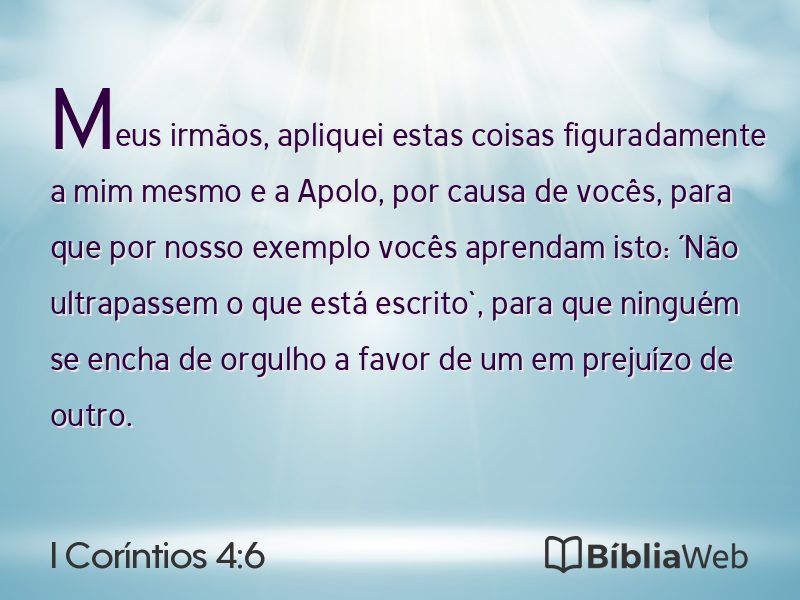 I Coríntios 4:6 em imagem para compartilhar