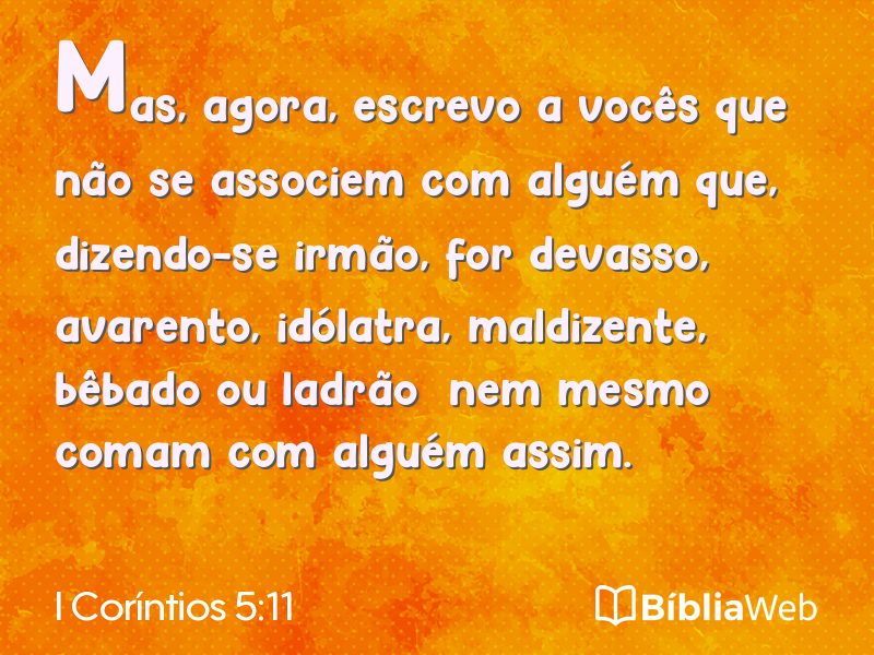 I Coríntios 5:11 em imagem para compartilhar