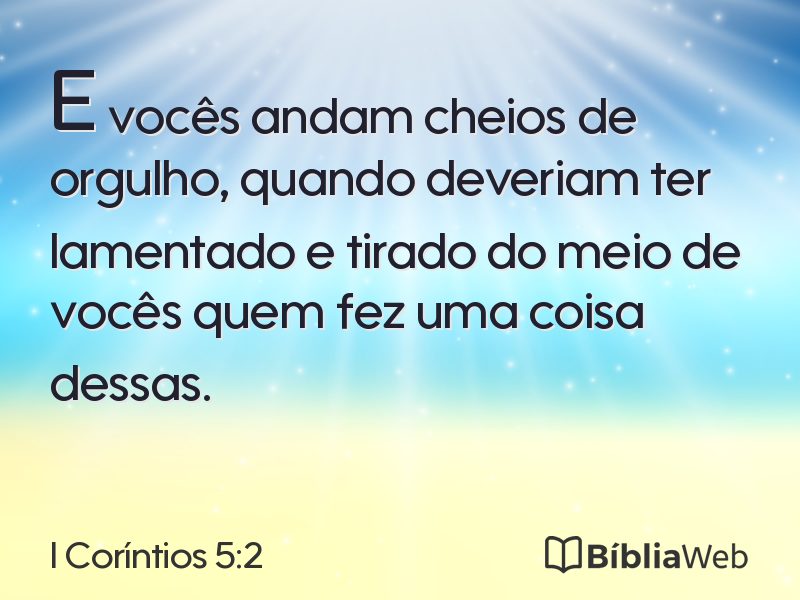 I Coríntios 5:2 em imagem para compartilhar