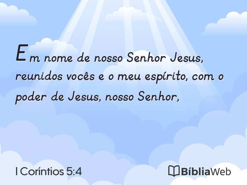 I Coríntios 5:4 em imagem para compartilhar