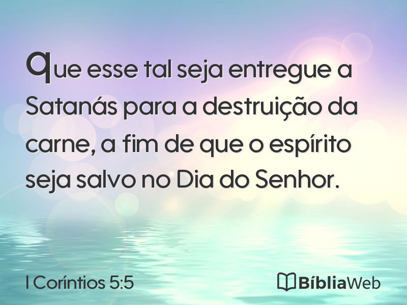 I Coríntios 5:5 em imagem para compartilhar