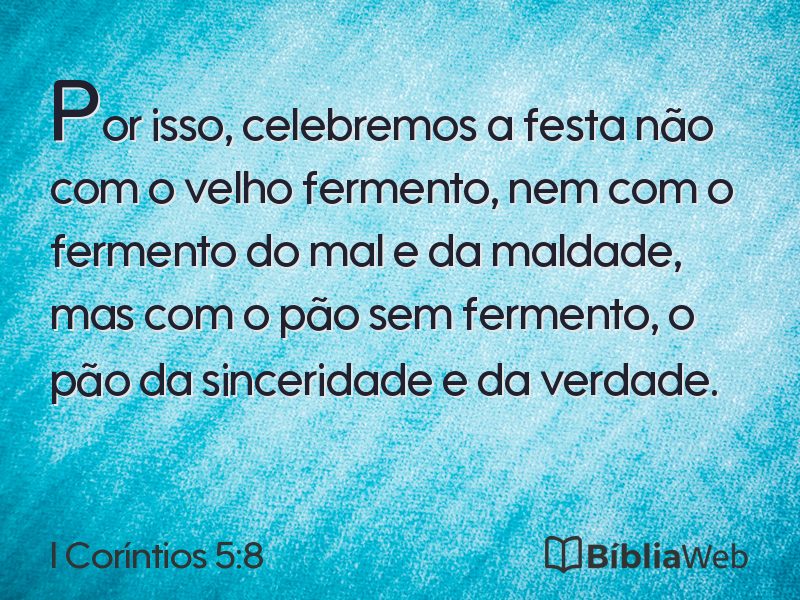 I Coríntios 5:8 em imagem para compartilhar