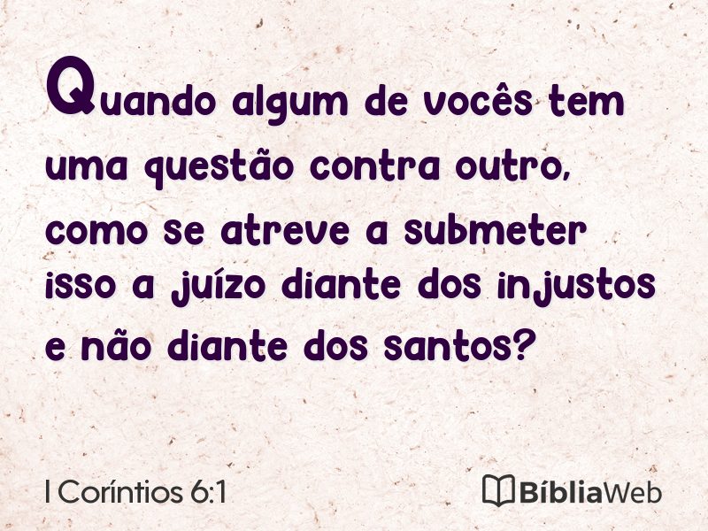I Coríntios 6:1 em imagem para compartilhar