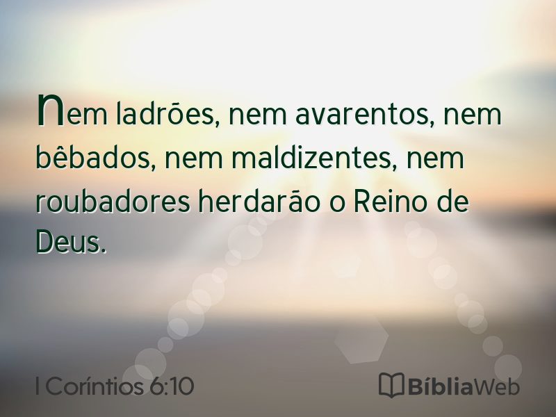 I Coríntios 6:10 em imagem para compartilhar