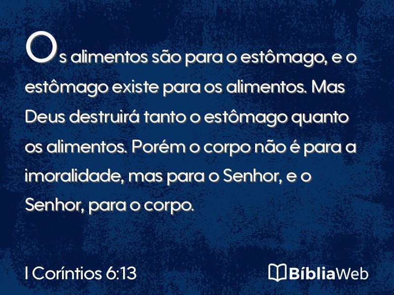 I Coríntios 6:13 em imagem para compartilhar