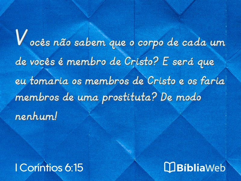 I Coríntios 6:15 em imagem para compartilhar