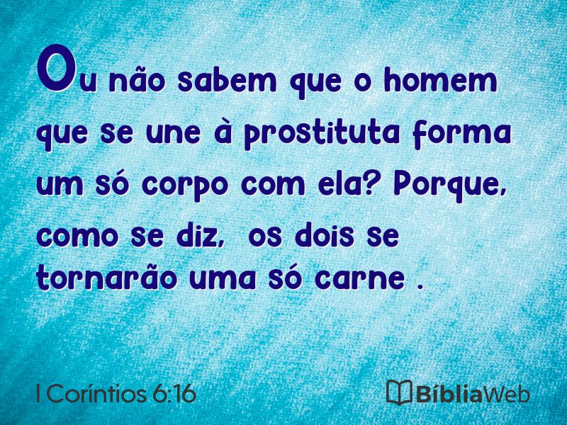 I Coríntios 6:16 em imagem para compartilhar