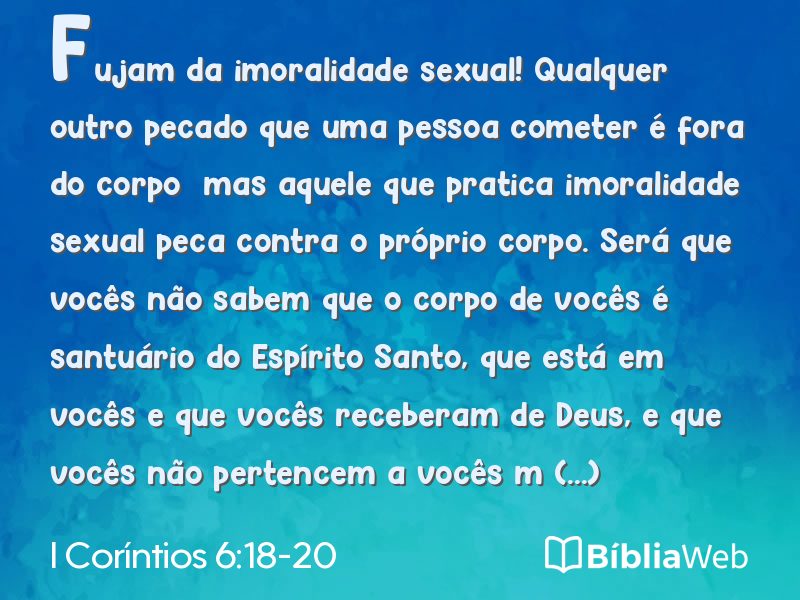 I Coríntios 6:18-20 em imagem para compartilhar