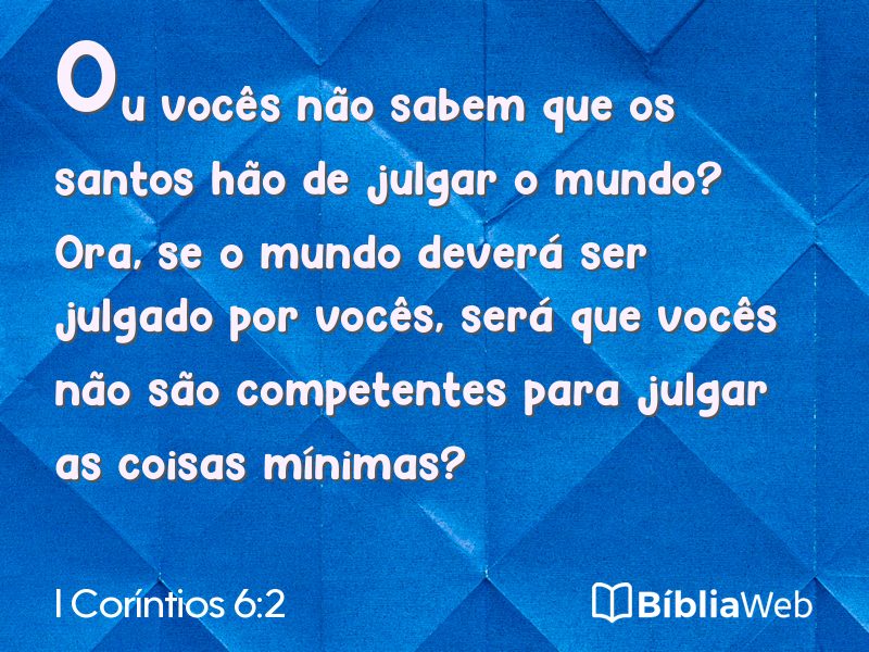 I Coríntios 6:2 em imagem para compartilhar