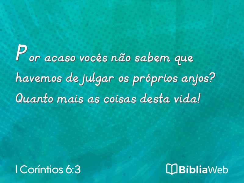 I Coríntios 6:3 em imagem para compartilhar
