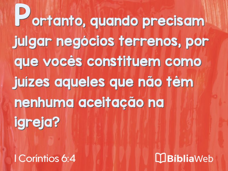 I Coríntios 6:4 em imagem para compartilhar