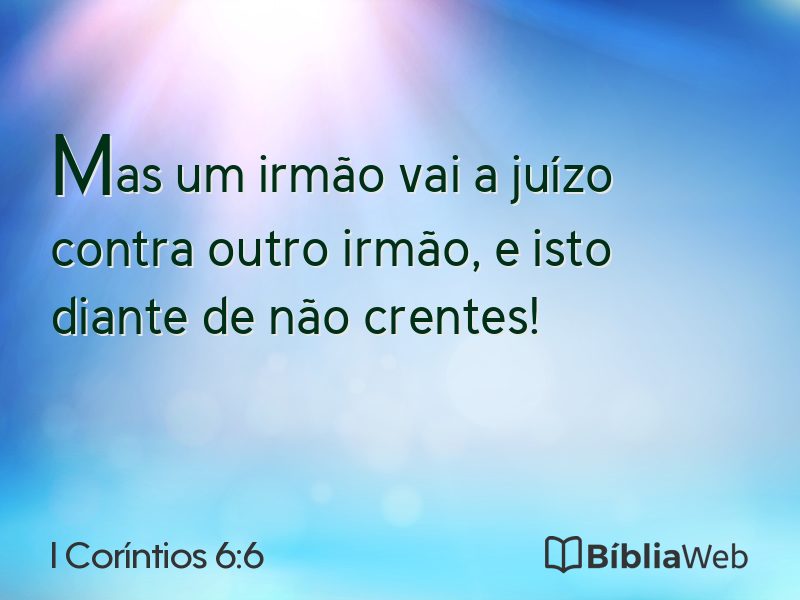 I Coríntios 6:6 em imagem para compartilhar