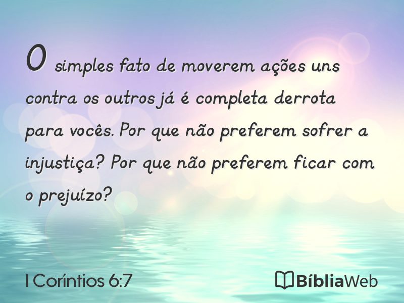 I Coríntios 6:7 em imagem para compartilhar