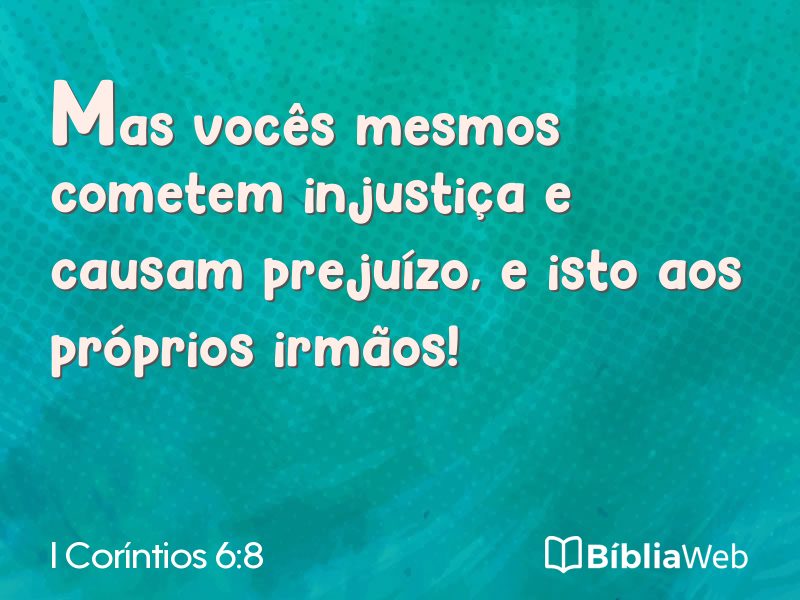 I Coríntios 6:8 em imagem para compartilhar