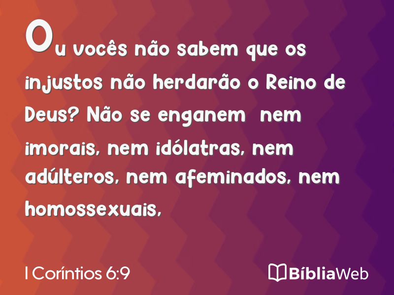 I Coríntios 6:9 em imagem para compartilhar