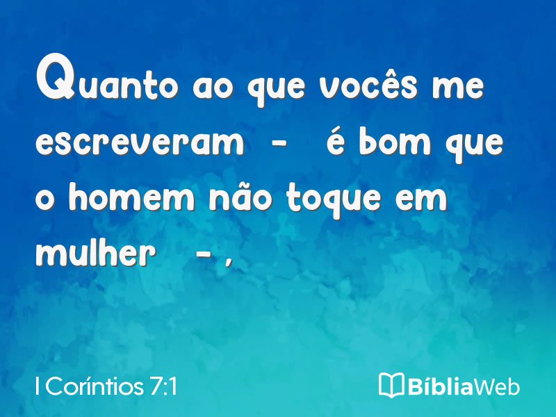 I Coríntios 7:1 em imagem para compartilhar