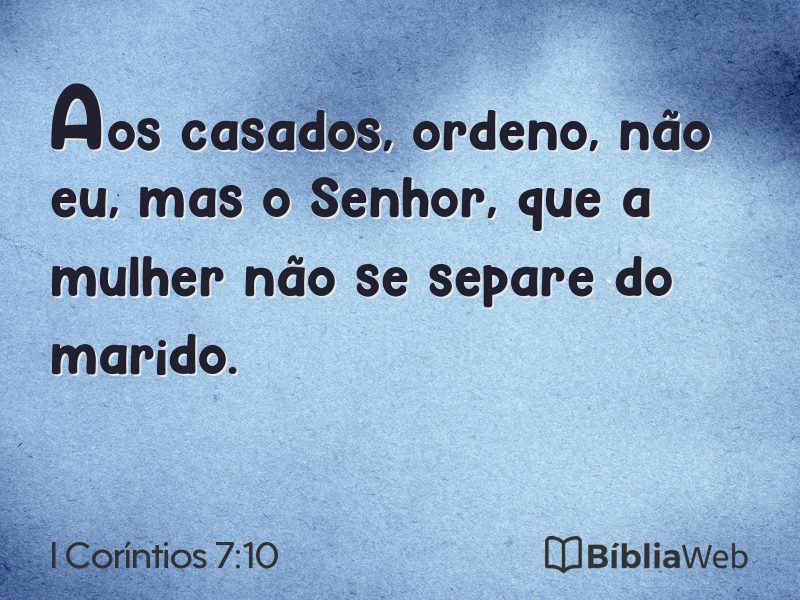 I Coríntios 7:10 em imagem para compartilhar