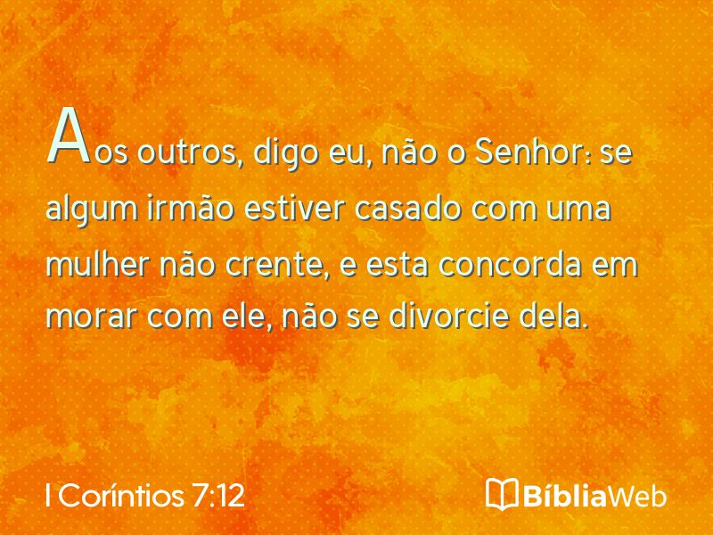 I Coríntios 7:12 em imagem para compartilhar