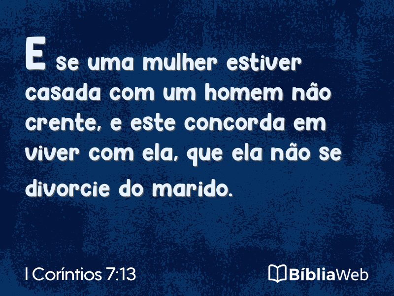 I Coríntios 7:13 em imagem para compartilhar