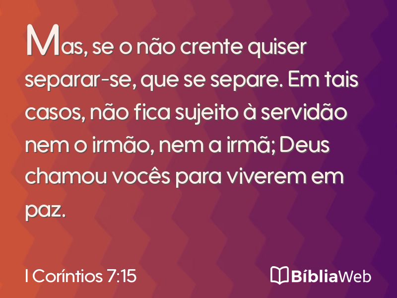 I Coríntios 7:15 em imagem para compartilhar