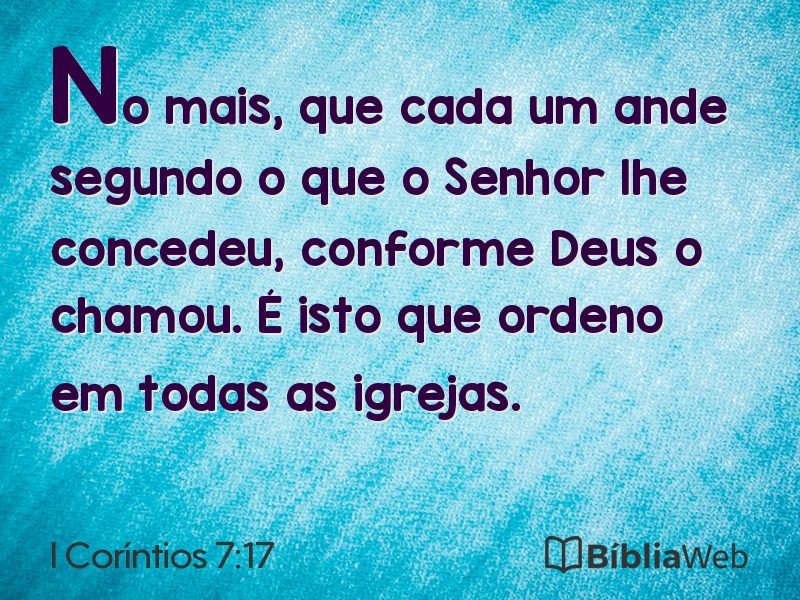 I Coríntios 7:17 em imagem para compartilhar