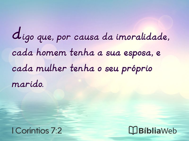 I Coríntios 7:2 em imagem para compartilhar