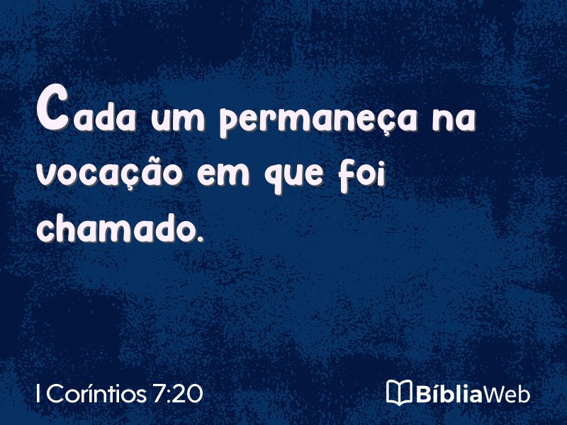 I Coríntios 7:20 em imagem para compartilhar