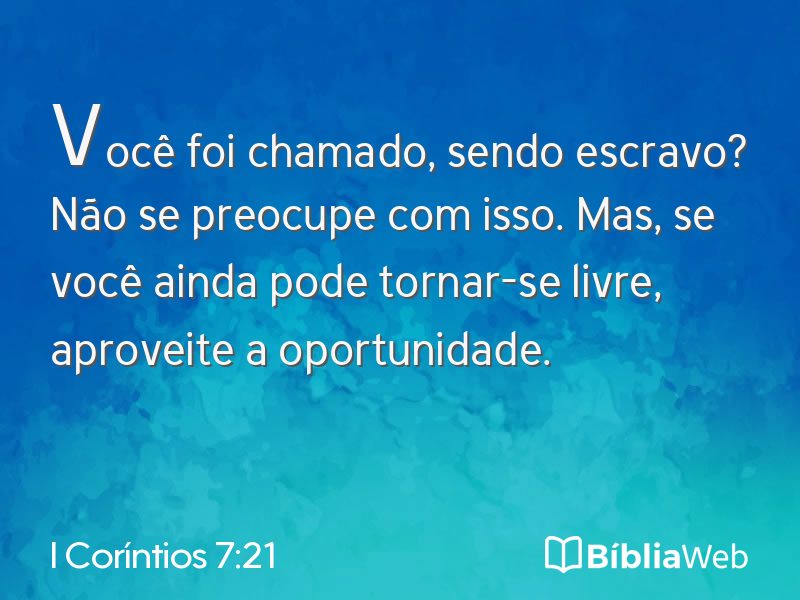 I Coríntios 7:21 em imagem para compartilhar