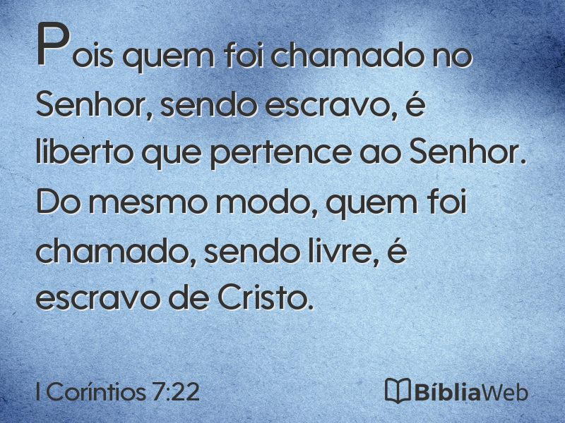 I Coríntios 7:22 em imagem para compartilhar