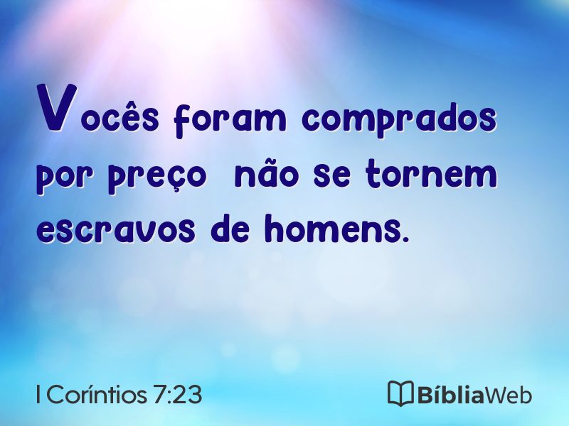I Coríntios 7:23 em imagem para compartilhar