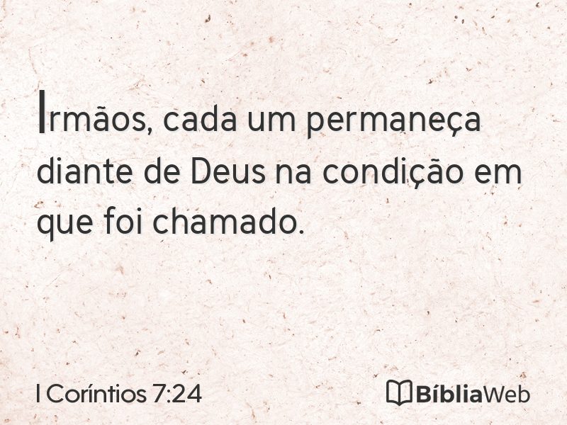 I Coríntios 7:24 em imagem para compartilhar