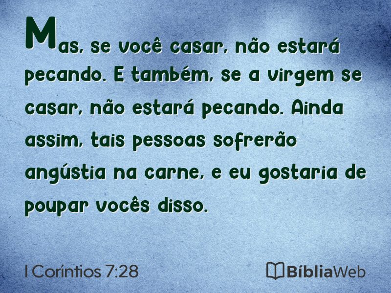I Coríntios 7:28 em imagem para compartilhar