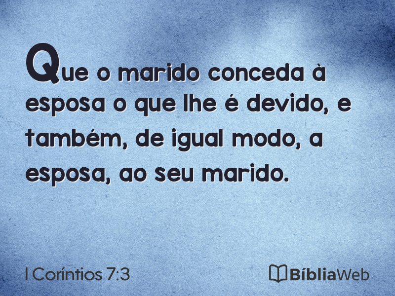 I Coríntios 7:3 em imagem para compartilhar