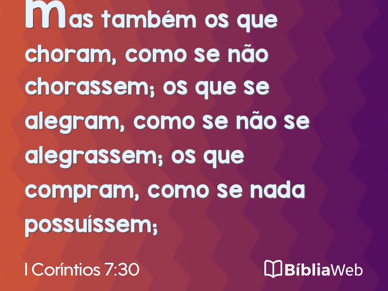 I Coríntios 7:30 em imagem para compartilhar