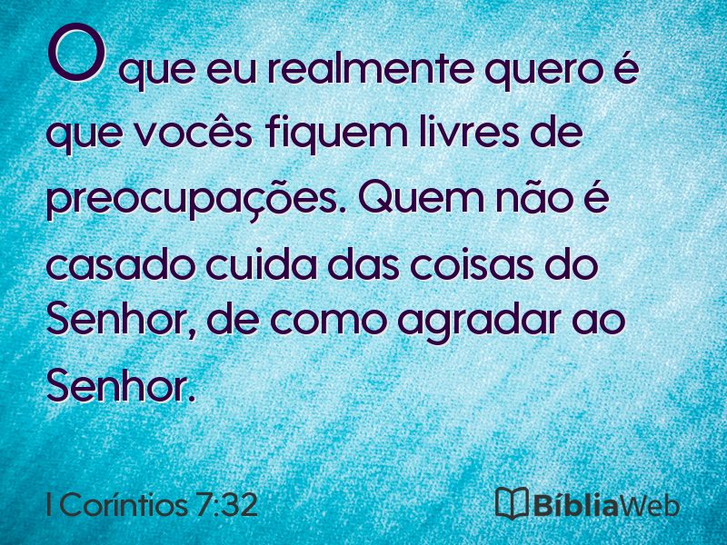 I Coríntios 7:32 em imagem para compartilhar