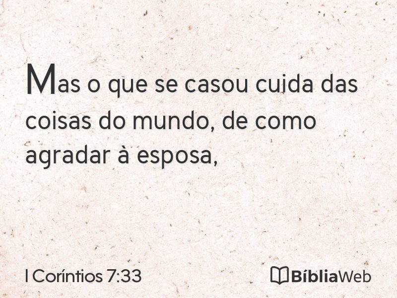 I Coríntios 7:33 em imagem para compartilhar