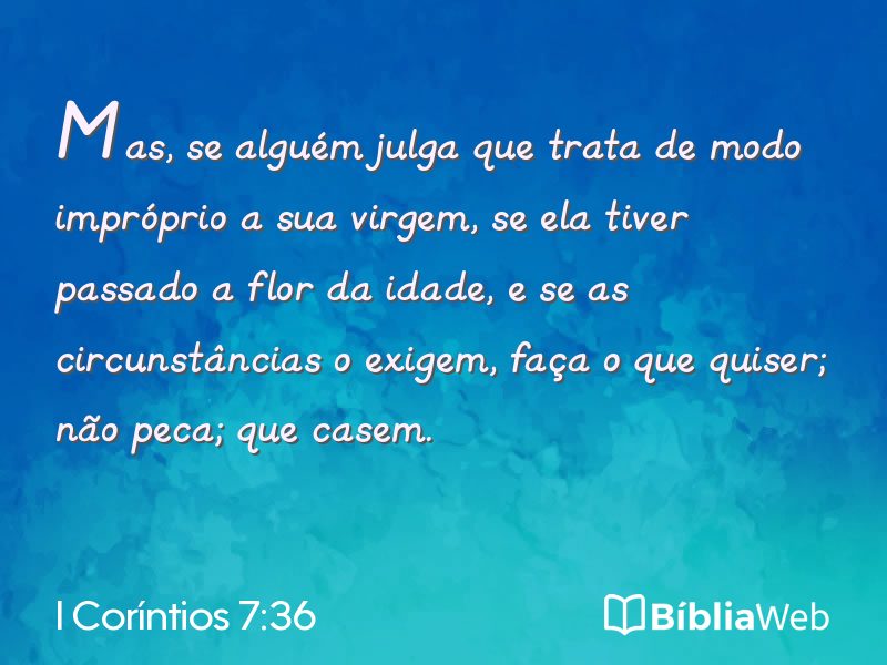 I Coríntios 7:36 em imagem para compartilhar