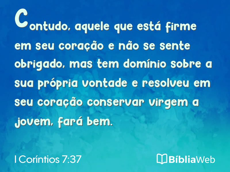 I Coríntios 7:37 em imagem para compartilhar