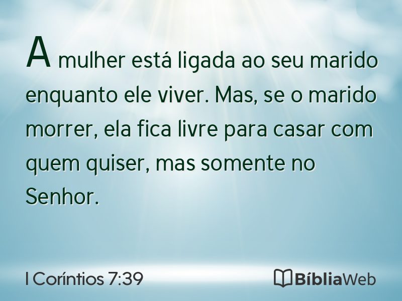 I Coríntios 7:39 em imagem para compartilhar