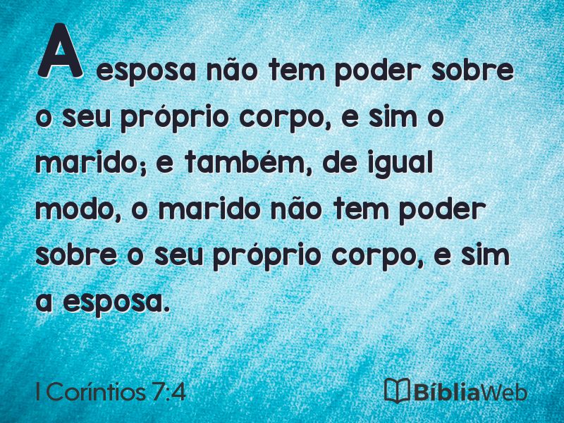 I Coríntios 7:4 em imagem para compartilhar