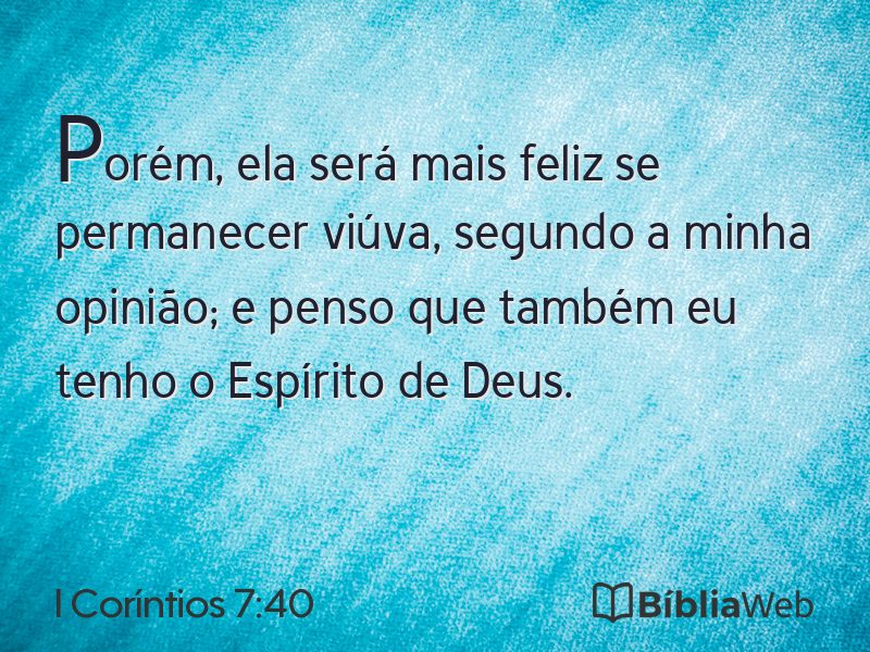 I Coríntios 7:40 em imagem para compartilhar