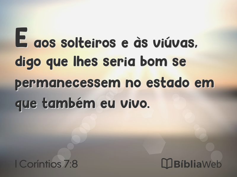 I Coríntios 7:8 em imagem para compartilhar