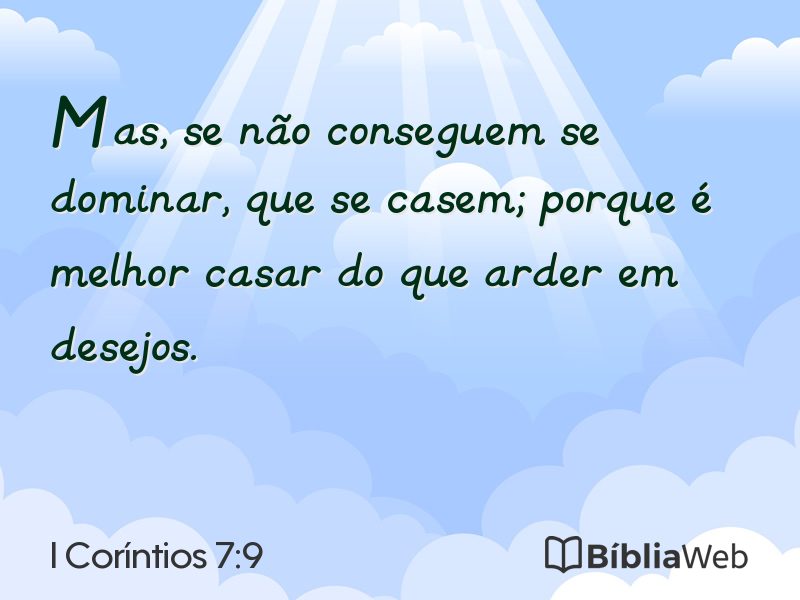 I Coríntios 7:9 em imagem para compartilhar