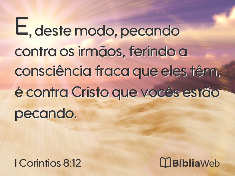I Coríntios 8:12 em imagem para compartilhar