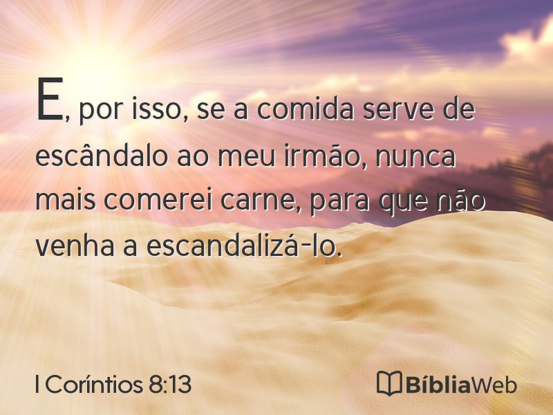 I Coríntios 8:13 em imagem para compartilhar