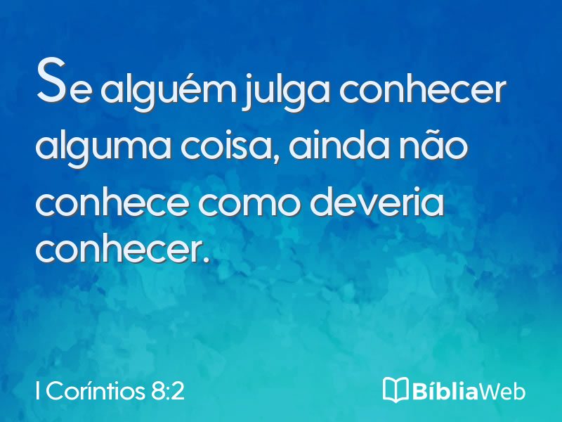 I Coríntios 8:2 em imagem para compartilhar